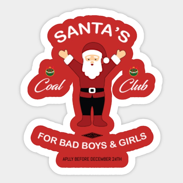 Santa's Coal Club Sticker by AdultSh*t